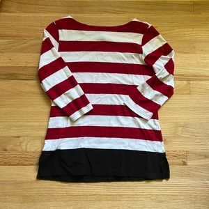 Karen scot boat neck red and white stripped sweater